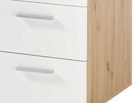Commode lobi 1 deur 4 lades - glanzend wit/hout - afbeelding 3 van  3