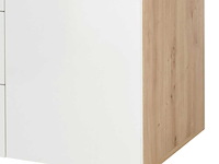 Commode lobi 2 deuren 4 lades - glanzend wit/hout - afbeelding 4 van  4