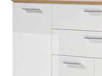 Commode lobi 4 deuren 2 lades - glanzend wit/hout - afbeelding 2 van  3