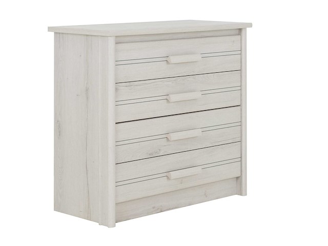 Commode morris 4 lades - gebleekte helvezia eik - afbeelding 1 van  3