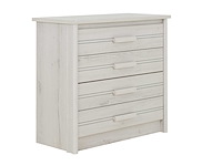 Commode morris 4 lades - gebleekte helvezia eik - afbeelding 1 van  3