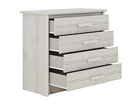 Commode morris 4 lades - gebleekte helvezia eik - afbeelding 2 van  3