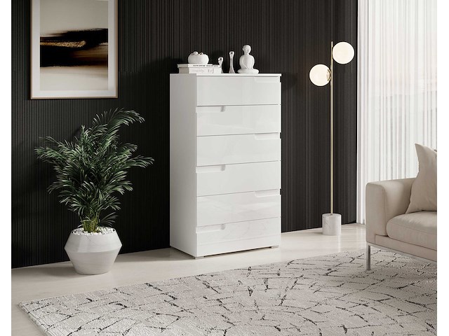 Commode peso 6 lades - wit - afbeelding 2 van  7