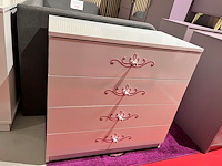 Commode – roze glans | 4 lades met sierwerkgreep
