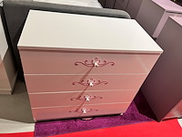 Commode – roze glans | 4 lades met sierwerkgreep - afbeelding 2 van  3