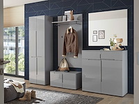 Commode seta met 2 deuren en 2 lades - hoogglans grijs - afbeelding 1 van  4