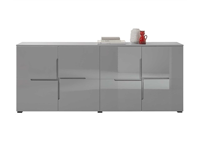 Commode seta met 4 deuren - hoogglans grijs - afbeelding 1 van  3
