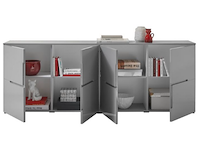 Commode seta met 4 deuren - hoogglans grijs - afbeelding 2 van  3