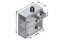 Commode turbo met 2 deuren & 2 laden - oude eik/hoogglans wit - afbeelding 2 van  2