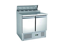 Compact gekoelde 2-deurs roestvrijstalen open-dak salade - roestvrijstalen koelkast 2-deurs koelkast - gekoeld