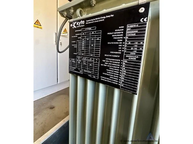 Compacte hoogspanningscabine met kyte powertech transformator (bouwjaar 2021, serienummer 1112105200) en schneider electric schakelinstallatie. voorzien van externe aansluitingen. - afbeelding 7 van  10