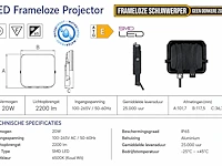 Compacte led frameless floodlight – 20w – 6400k koud wit – ip66 – pegasus-20 (10 stuks) - afbeelding 5 van  5