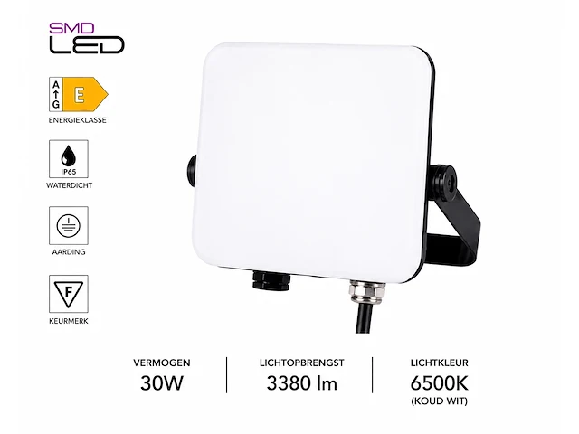 Compacte led frameless floodlight – 30w – 6400k koud wit – ip66 – pegasus-30 (10 stuks) - afbeelding 4 van  5