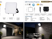 Compacte led frameless floodlight – 50w – 6400k koud wit – ip66 – pegasus-50 (10 stuks) - afbeelding 3 van  5