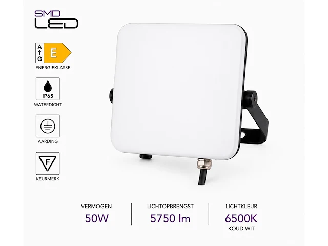 Compacte led frameless floodlight – 50w – 6400k koud wit – ip66 – pegasus-50 (10 stuks) - afbeelding 4 van  5