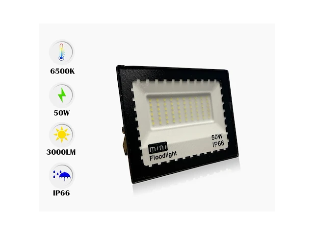 Compacte mini led schijnwerper – 50w – 6500k koud wit – ip65 – minions-50 (6 stuks) - afbeelding 5 van  5