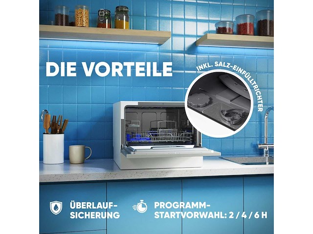 Compacte vaatwasser tsg7405-wit, 6 instellingen - afbeelding 5 van  8