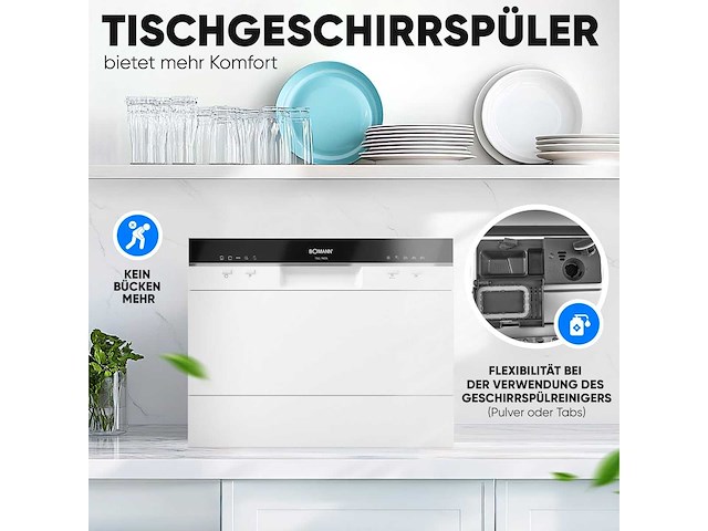 Compacte vaatwasser tsg7405-wit, 6 instellingen - afbeelding 7 van  8