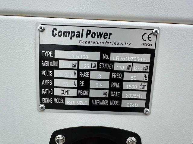 Compal power - 2025 - vg-r100 - stroomgenerator - afbeelding 7 van  11
