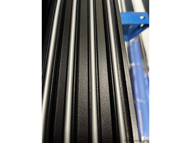 Compleet glazen schuifdeursysteem 3 deurs, veiligheidsglas 10 mm, 2820 mm breed, 3 stuks deuren 90 mm 2000 mm hoog, antraciet lichtgrijs ral 7016 - afbeelding 11 van  13