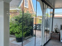 Compleet glazen schuifdeursysteem 3 deurs, veiligheidsglas 10 mm, 2820 mm breed, 3 stuks deuren 960 mm 2650 mm hoog, mat zwart ral 9005 - afbeelding 7 van  13