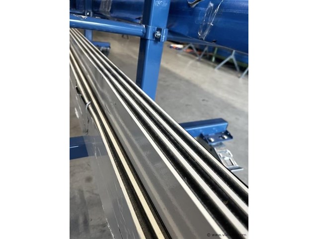 Compleet glazen schuifdeursysteem 4 deurs, veiligheidsglas 10 mm, 3750 mm breed, 4 stuks deuren 960 mm 2050 mm hoog, antraciet lichtgrijs ral 7016 - afbeelding 4 van  13