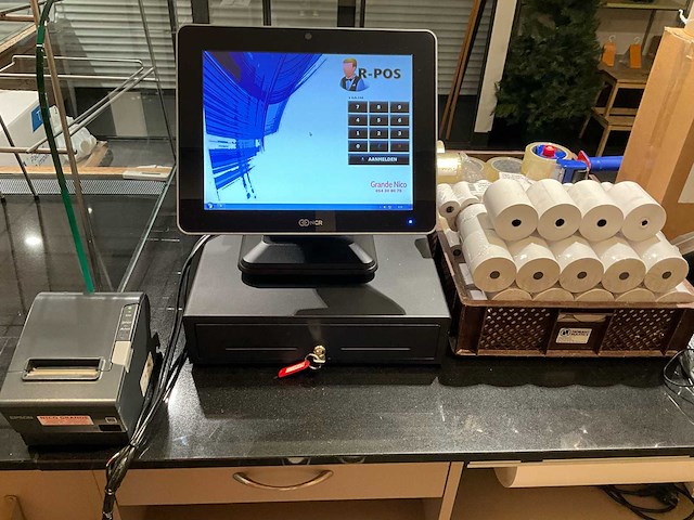 Complete kassaset / pos systeem - labelprinter - weegschaal - muntenteller - afbeelding 7 van  14