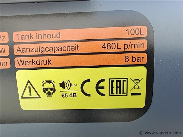 Compressor 100 liter olievrij - afbeelding 15 van  15