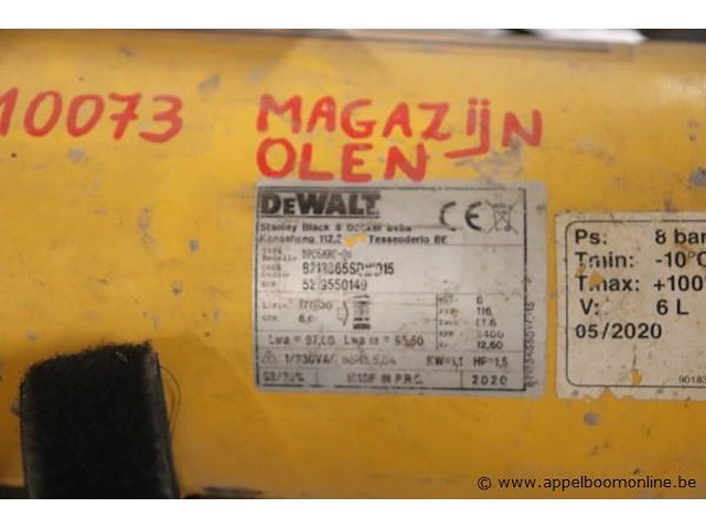 Compressor dewalt dpc6mrc-qs, 6ltr/8bar - afbeelding 3 van  3