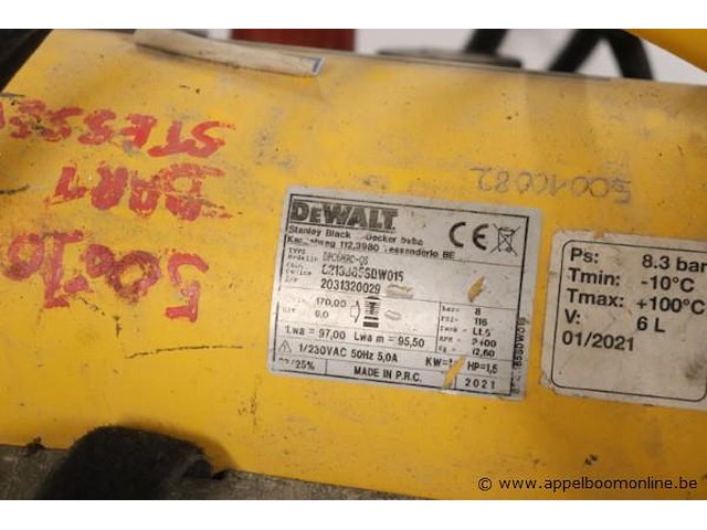 Compressor dewalt dpc6mrc-qs, 6ltr/8bar - afbeelding 3 van  4