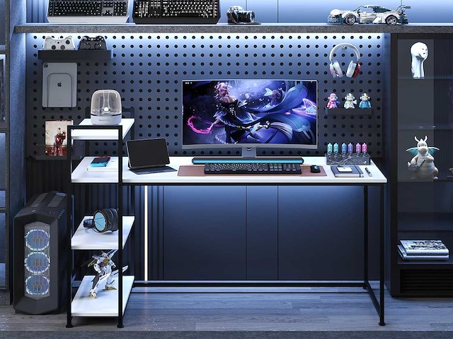 Computerbureau, gamingbureau, gamerbureau met 4 planken - afbeelding 1 van  8