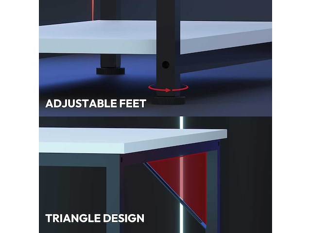 Computerbureau, gamingbureau, gamerbureau met 4 planken - afbeelding 5 van  8