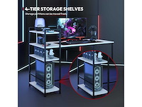 Computerbureau, gamingbureau, gamerbureau met 4 planken - afbeelding 6 van  8