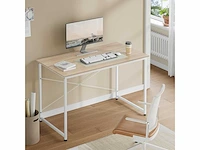 Computertafel, 120 x 60 cm, licht eiken en wit