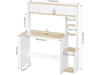 Computertafel met opslag, computertafel met 5 open kluisjes - afbeelding 3 van  5