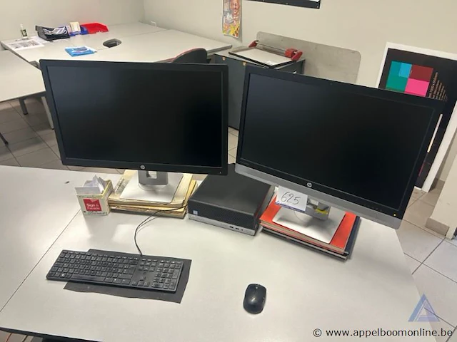 Computerwerkstation hp prodesk, intel core i5 processor, inclusief twee monitoren hp elitedisplay e240c, toetsenbord en muis. werking niet gekend. - afbeelding 1 van  3