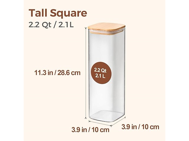 Comsaf glazen voorraadpot (set van 3) - afbeelding 2 van  4