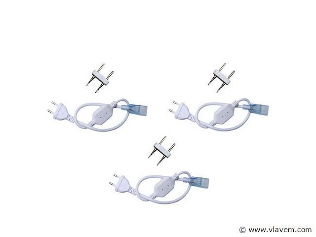 Connectoren voor neon led strip –monochroom (x10) - afbeelding 1 van  4