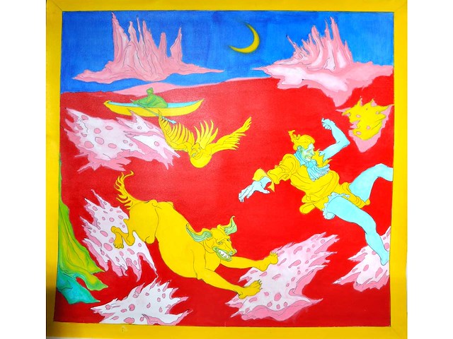 Conrad vogel - crossing the belawares - acryl op doek - 230x195 cm - afbeelding 1 van  4