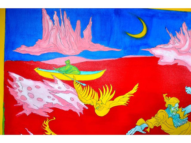 Conrad vogel - crossing the belawares - acryl op doek - 230x195 cm - afbeelding 5 van  7