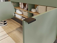 Console amika 2 deuren & 1 lade zwevend - saliegroen/eik - afbeelding 2 van  7