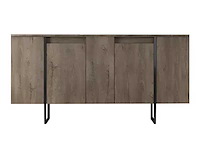 Consoletafel - walnootafwerking en zwarte metalen poten - afbeelding 2 van  9