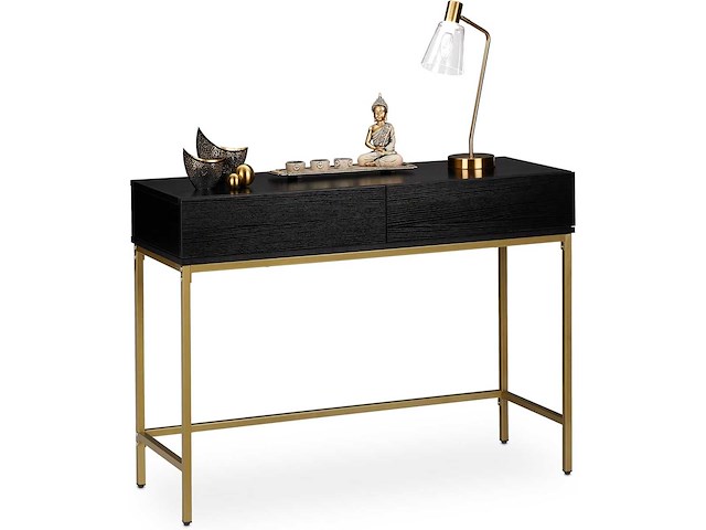 Consoletafel, 2 lades, houten zijkast, woonkamer - afbeelding 4 van  10