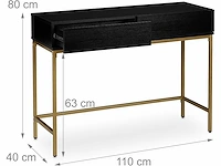 Consoletafel, 2 lades, houten zijkast, woonkamer - afbeelding 5 van  10