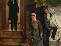 Constant cap (1842-1915), the maid caught in the act, oil on canvas 110 x 80 cm. (43.31 x 31 1/2 in.), frame: 140 x 110 cm. (55.11 x 43.31 in.)