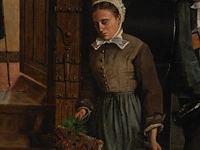 Constant cap (1842-1915), the maid caught in the act, oil on canvas 110 x 80 cm. (43.31 x 31 1/2 in.), frame: 140 x 110 cm. (55.11 x 43.31 in.) - afbeelding 4 van  8