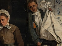 Constant cap (1842-1915), the maid caught in the act, oil on canvas 110 x 80 cm. (43.31 x 31 1/2 in.), frame: 140 x 110 cm. (55.11 x 43.31 in.) - afbeelding 5 van  8