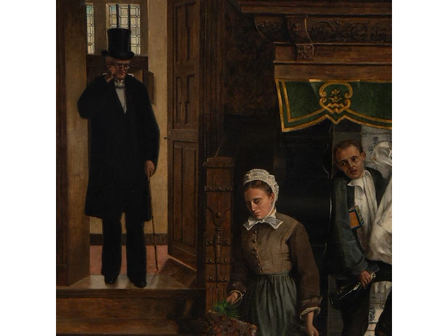 Constant cap (1842-1915), the maid caught in the act, oil on canvas 110 x 80 cm. (43.31 x 31 1/2 in.), frame: 140 x 110 cm. (55.11 x 43.31 in.) - afbeelding 7 van  8