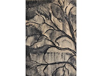 Constant permeke - hoeve tussen de bomen met koe - houtskool en rood krijt - afbeelding 9 van  11