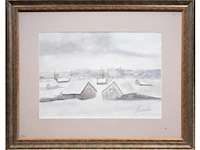 Constant permeke (1886-1952), a rural landscape in the snow, gouache on paper 42 x 60 cm. (16.5 x 23.6 in.), frame: 74 x 92 cm. (29.1 x 36.2 in.) - afbeelding 2 van  5